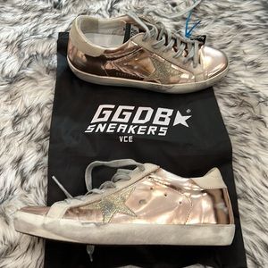 Golden Goose Rose Gold & Silver Superstar sneakers